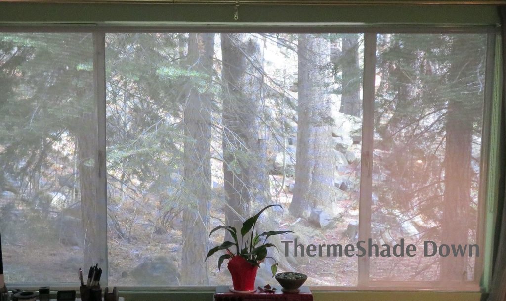 mountain cabin visibility with thermeshade down